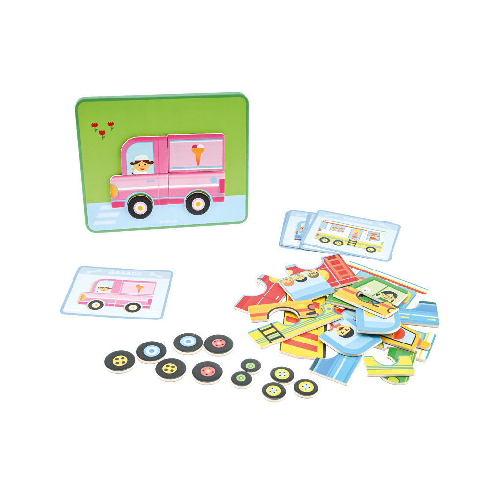 Puzzle magnetyczne - pojazdy
