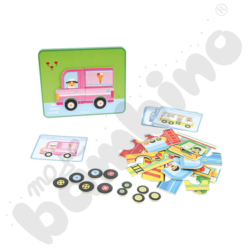 Puzzle magnetyczne - pojazdy