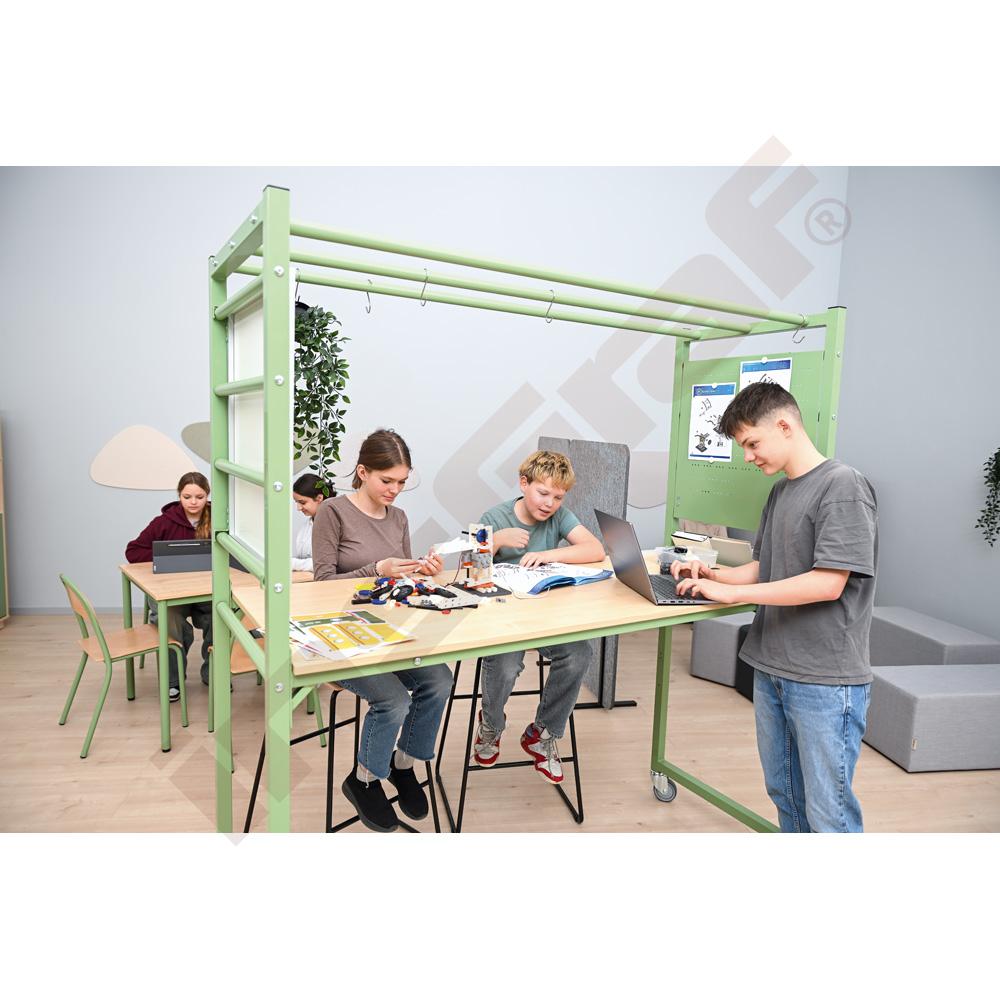 Mobiler Multifunktionstisch MultiDesk, mit Zubehör, Ahorn Jylland