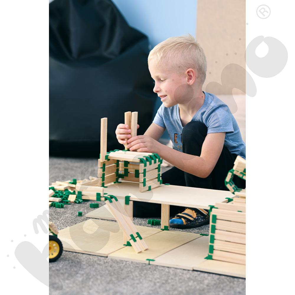 Join Clips - zestaw drewnianych klocków, 566 elem.  