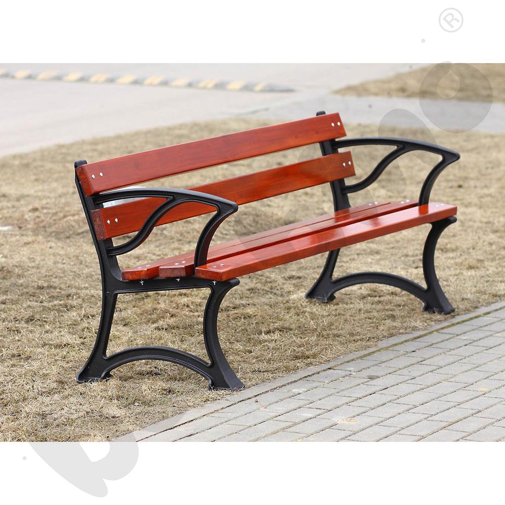 Ławka Łódzka z podłokietnikiem, mahoń