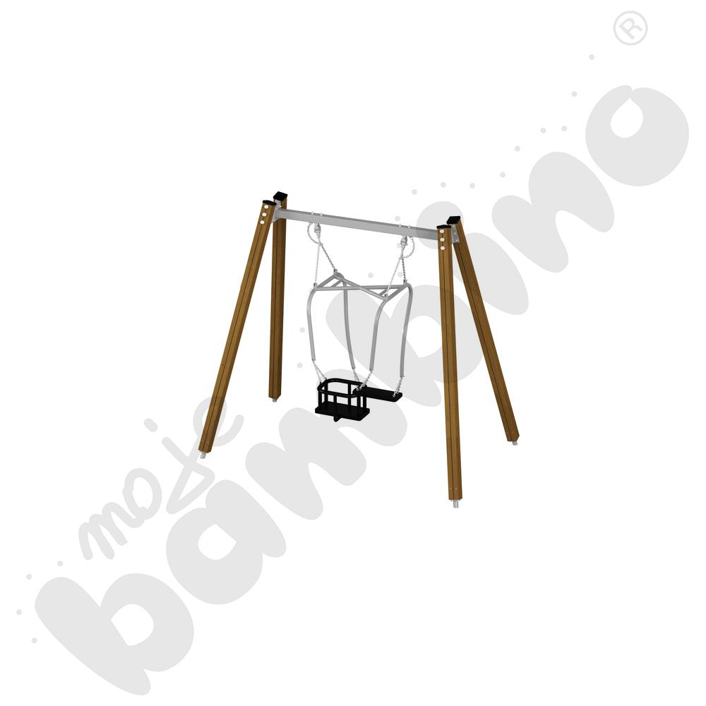 Huśtawka rodzic-dziecko Urbi, słupy drewniane/ z zawiesiem