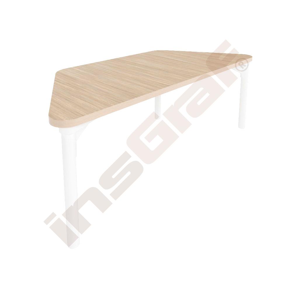 Stůl Marcus 140 x 70 x 80 x 70 cm, vel. 2, bílé dřevěné nohy, deska HPL javor, hrana ABS