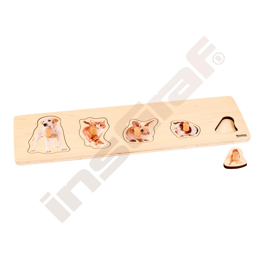 Puzzle pre najmenších - Montessori - 5 domácich zvierat