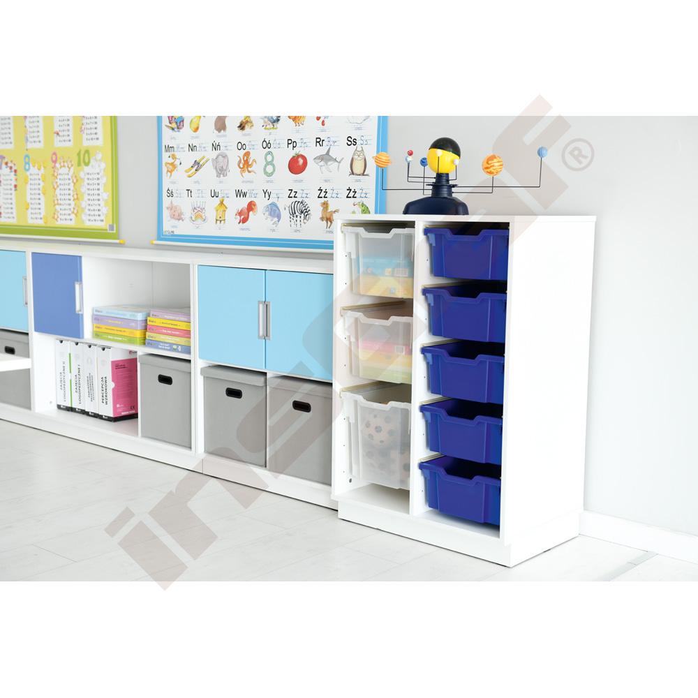 Quadro - skříňka M+ na plastové zásobníky, 2 sloupy - bílá  