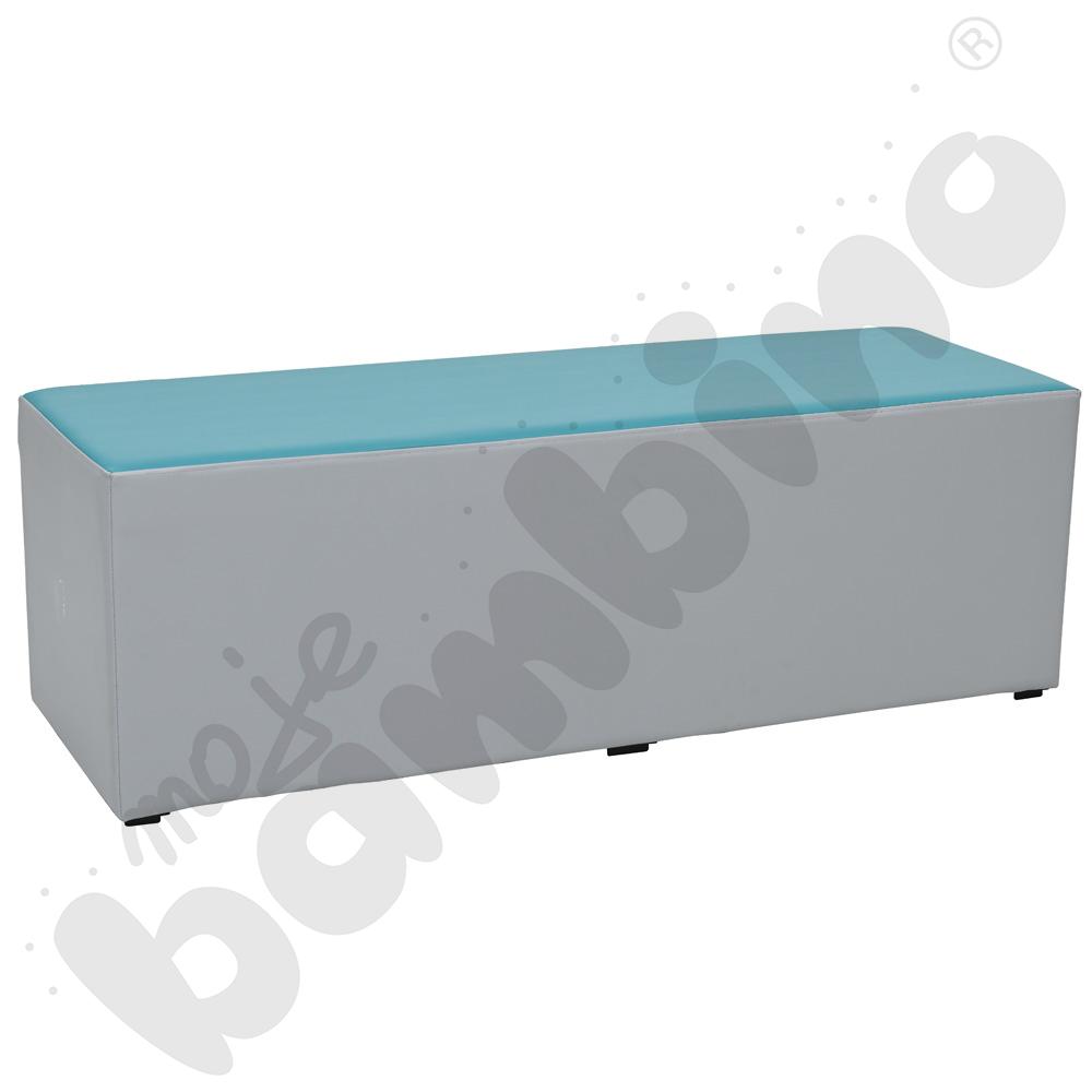 Siedzisko tapicerowane duże, szaro-turkusowe