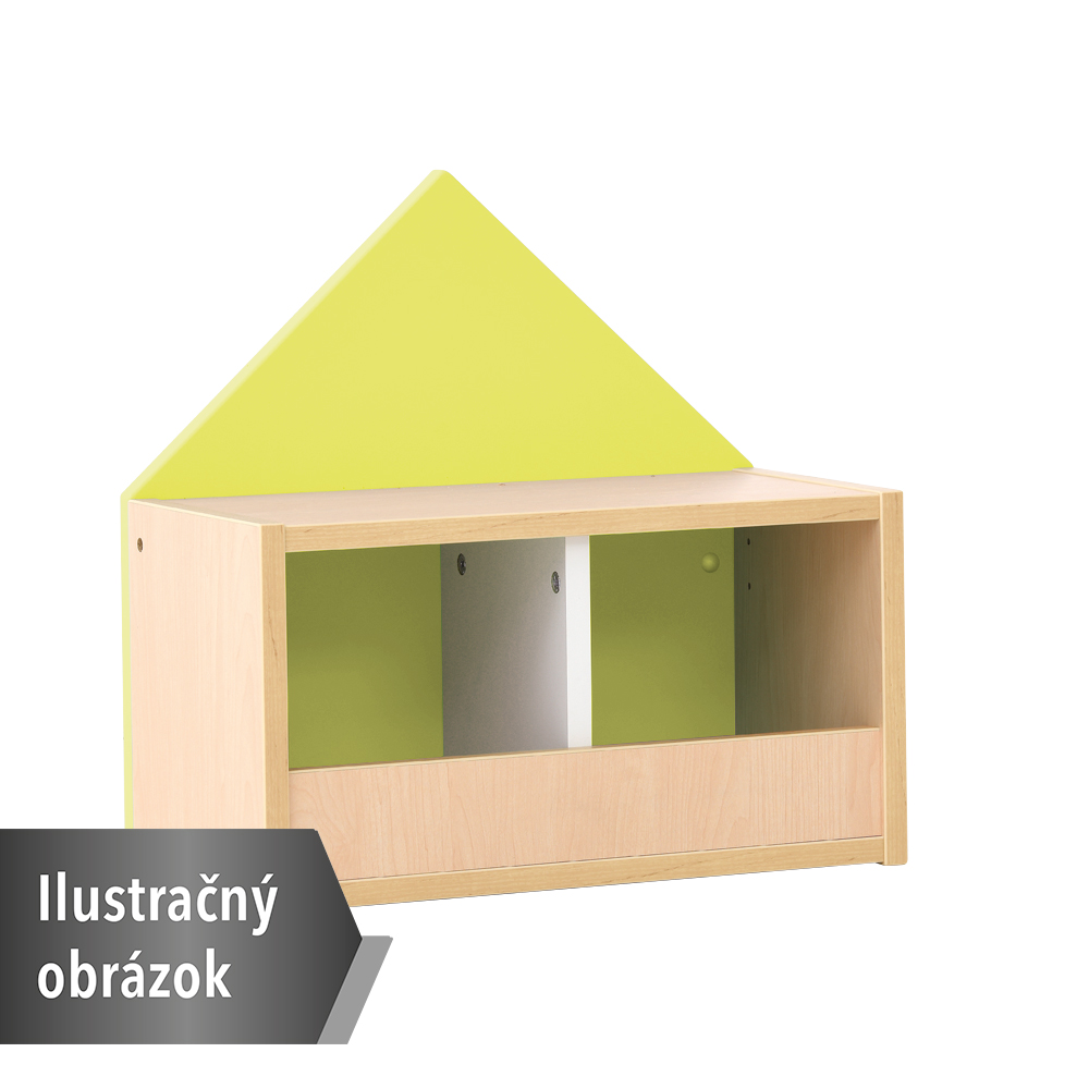 Šatňa Domček s policami pre 2 osoby, šírka 47,40 cm, limetková, korpus biely