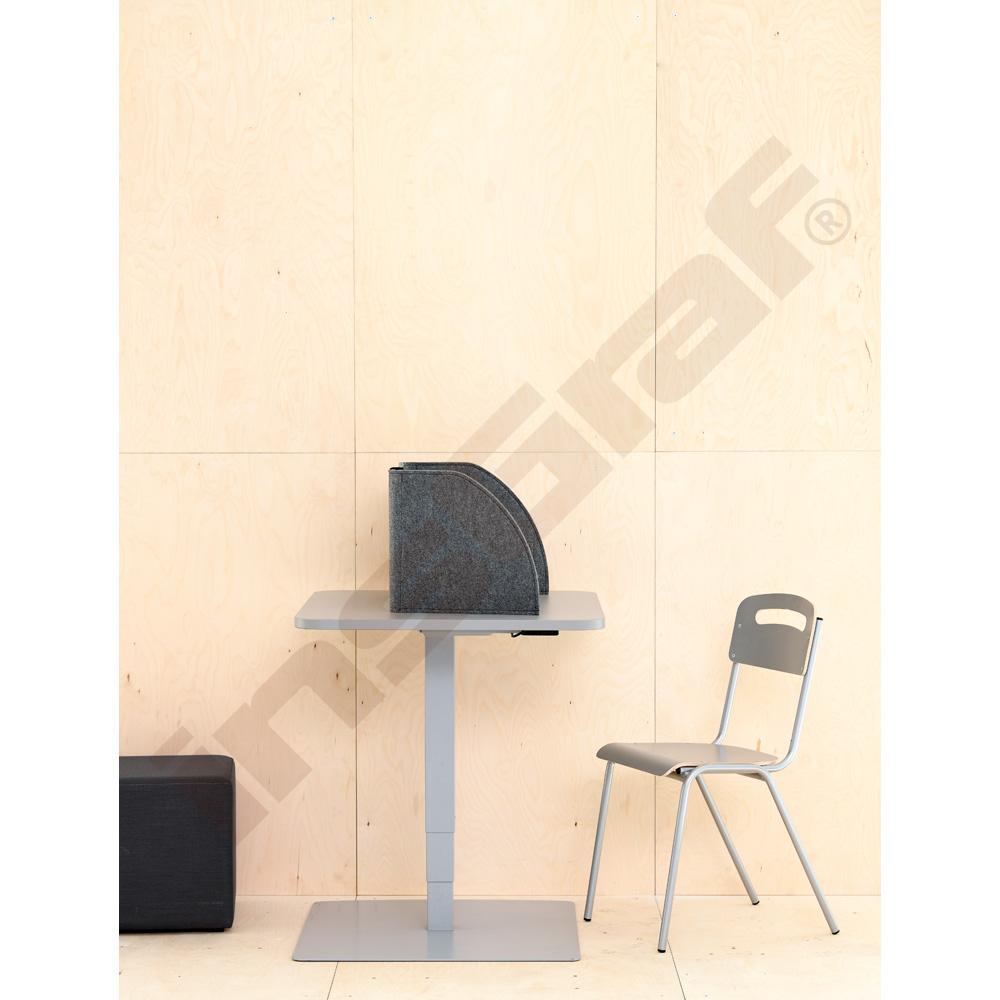 Čtvercový stolek 70 x 70 cm s elektrickou regulací výšky - šedý