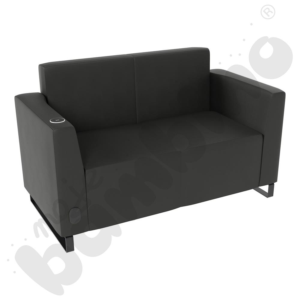 Sofa Universum 2-os. wys. 82 cm, 2 boki niskie, lewy z gniazdkiem elektrycznym i indukcją, tkanina MT01
