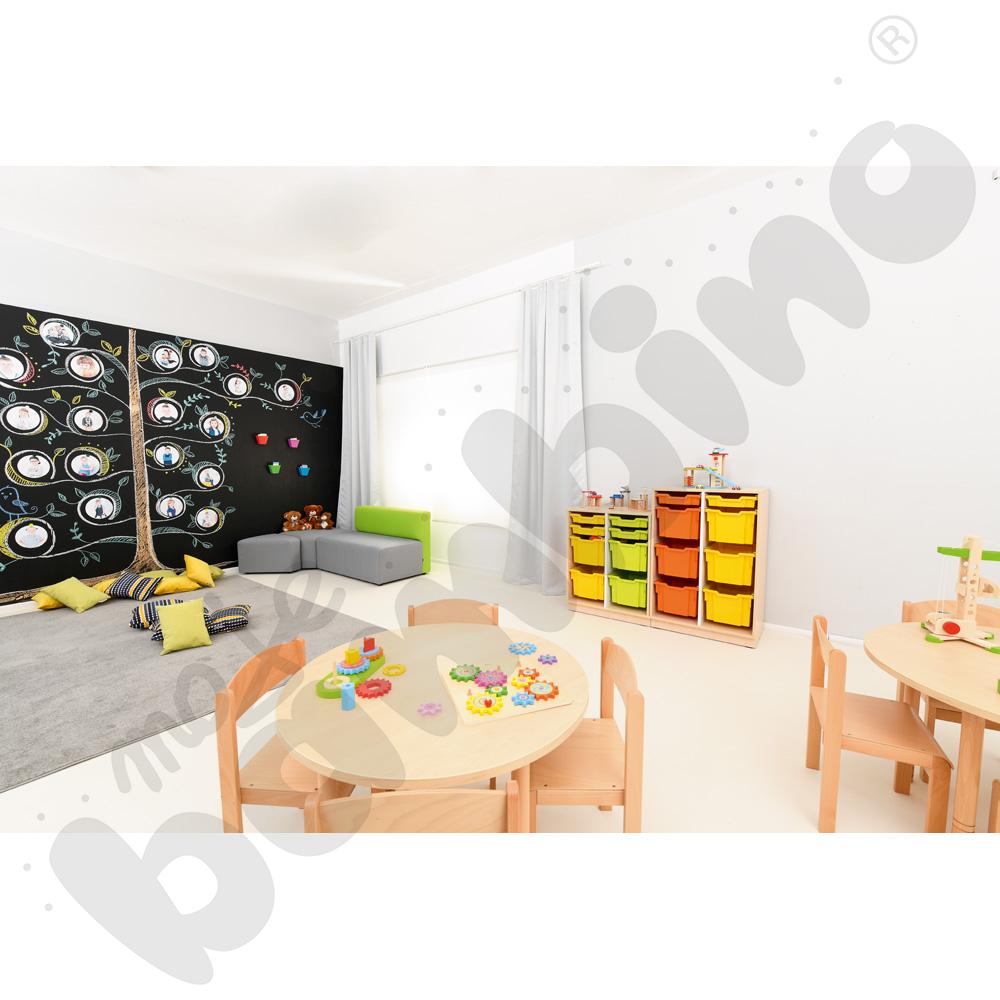 Quadro - szafka M na plastikowe pojemniki - z przegrodą, klon jasny