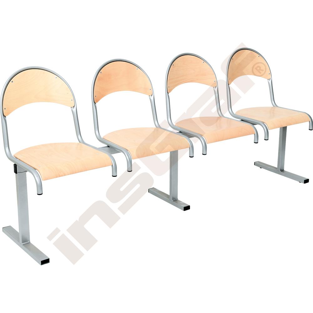 Lavice pro návštěvy P-612, pro 4 osoby, stříbrná