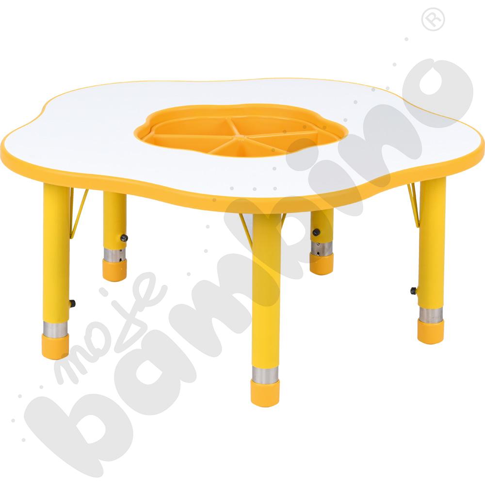 Stolik Pino z organizerem z regulowaną wysokością, rozm. 0-3 – żółty