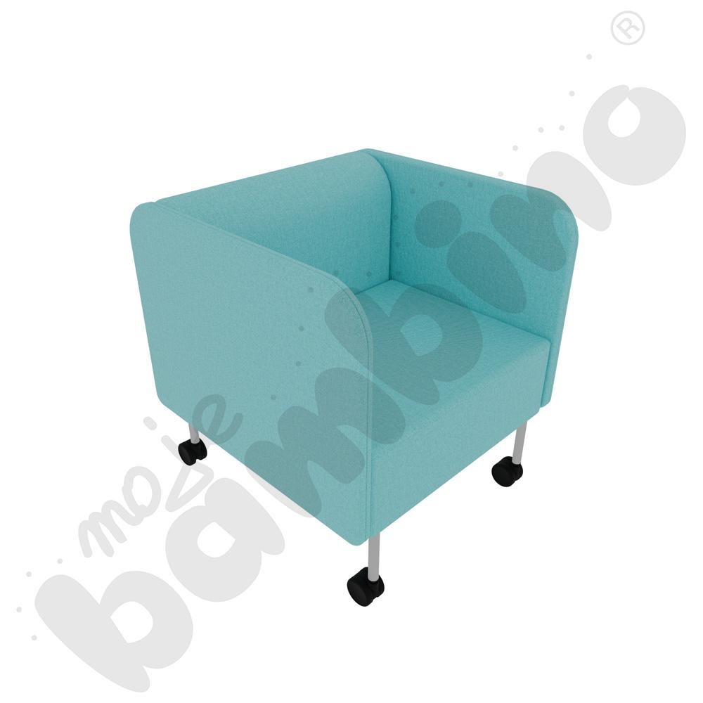 Fotel Versa z kółkami na twardą powierzchnię, stelaż jasnoszary, tkanina RO20