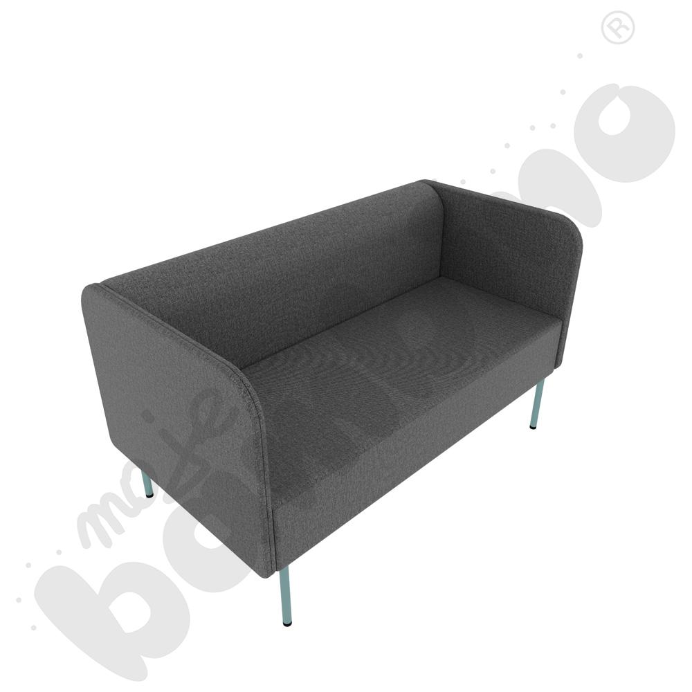 Sofa Versa 2-os. z filcowymi stopkami, stelaż turkusowy, tkanina RO39