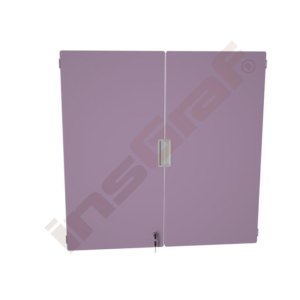 Quadro - Außenwandtürenpaar mittelgroß 180°, abschließbar - pastellviolett 