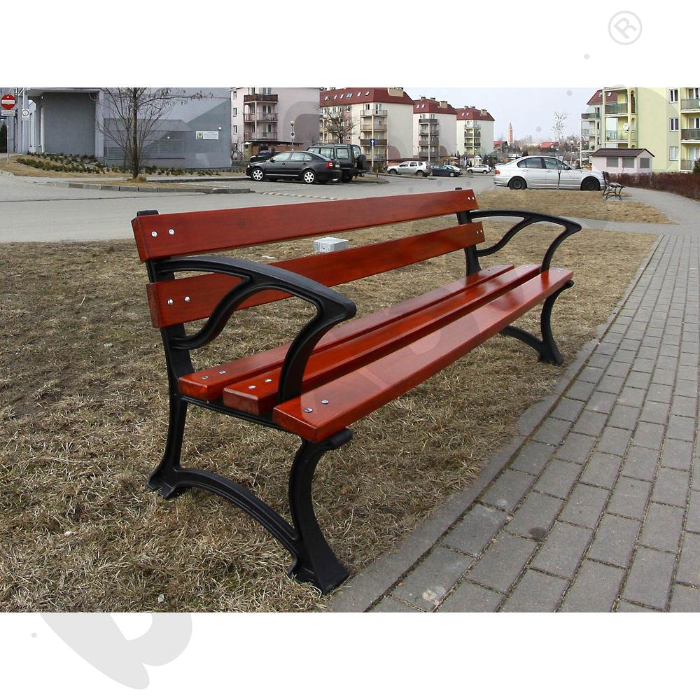 Ławka Łódzka z podłokietnikiem, mahoń