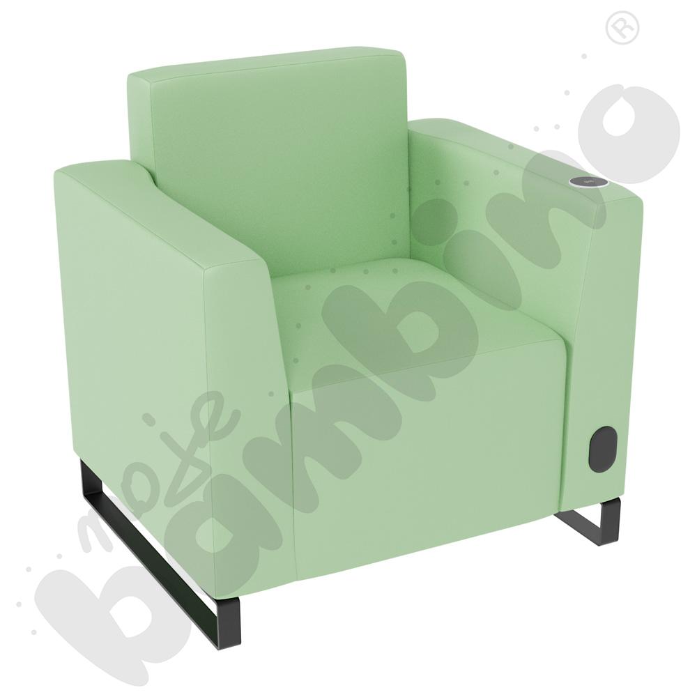 Fotel Universum wys. 82 cm, 2 boki niskie, prawy z gniazdkiem elektrycznym i indukcją, tkanina MT15