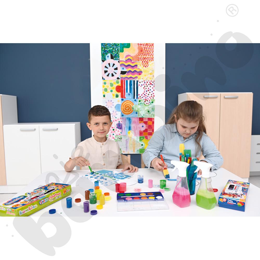 Farby plakatowe 10 kolorów (4xfluo, 4xbrokat, srebrna, złota)