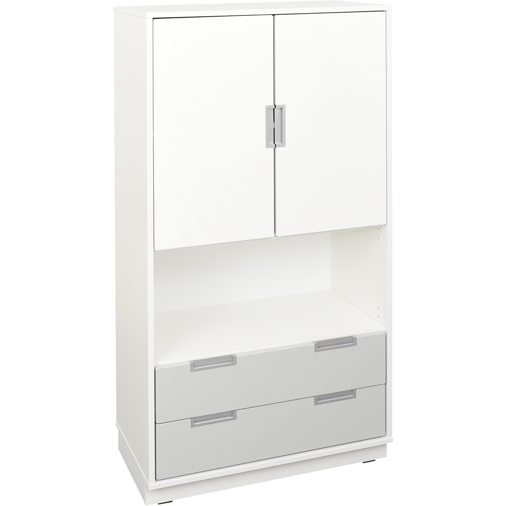 Quadro - skrinka XL s 3 policami, biela 