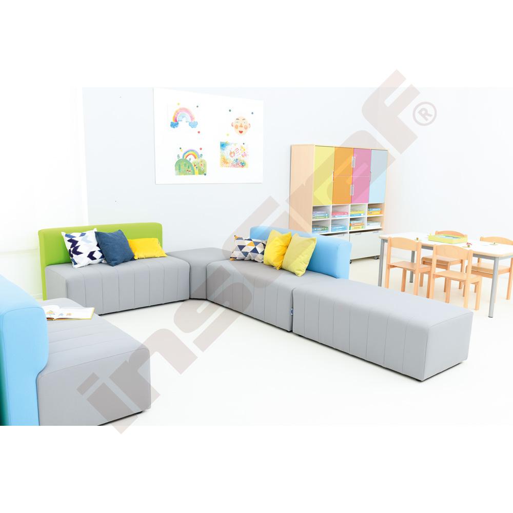 Pohovka Modern Plus, snížená hořlavost, šedo-zelená 