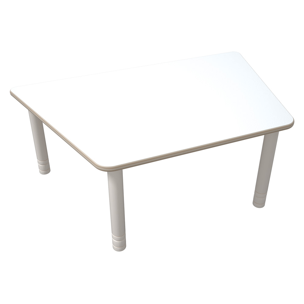 Stôl Flexi lichobežníkový 120 x 80 x 80 x 80 - HPL biely, nohy bielené