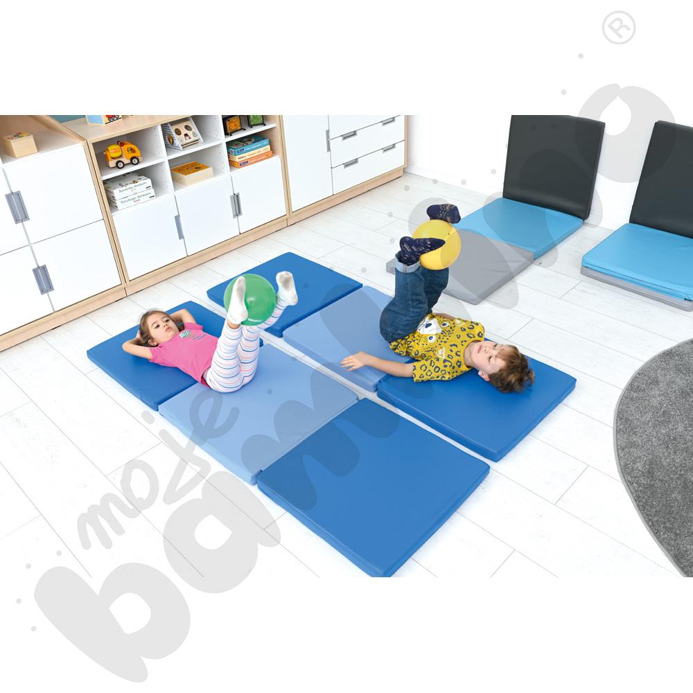 Materac 3-częściowy niebieski - mata - MED