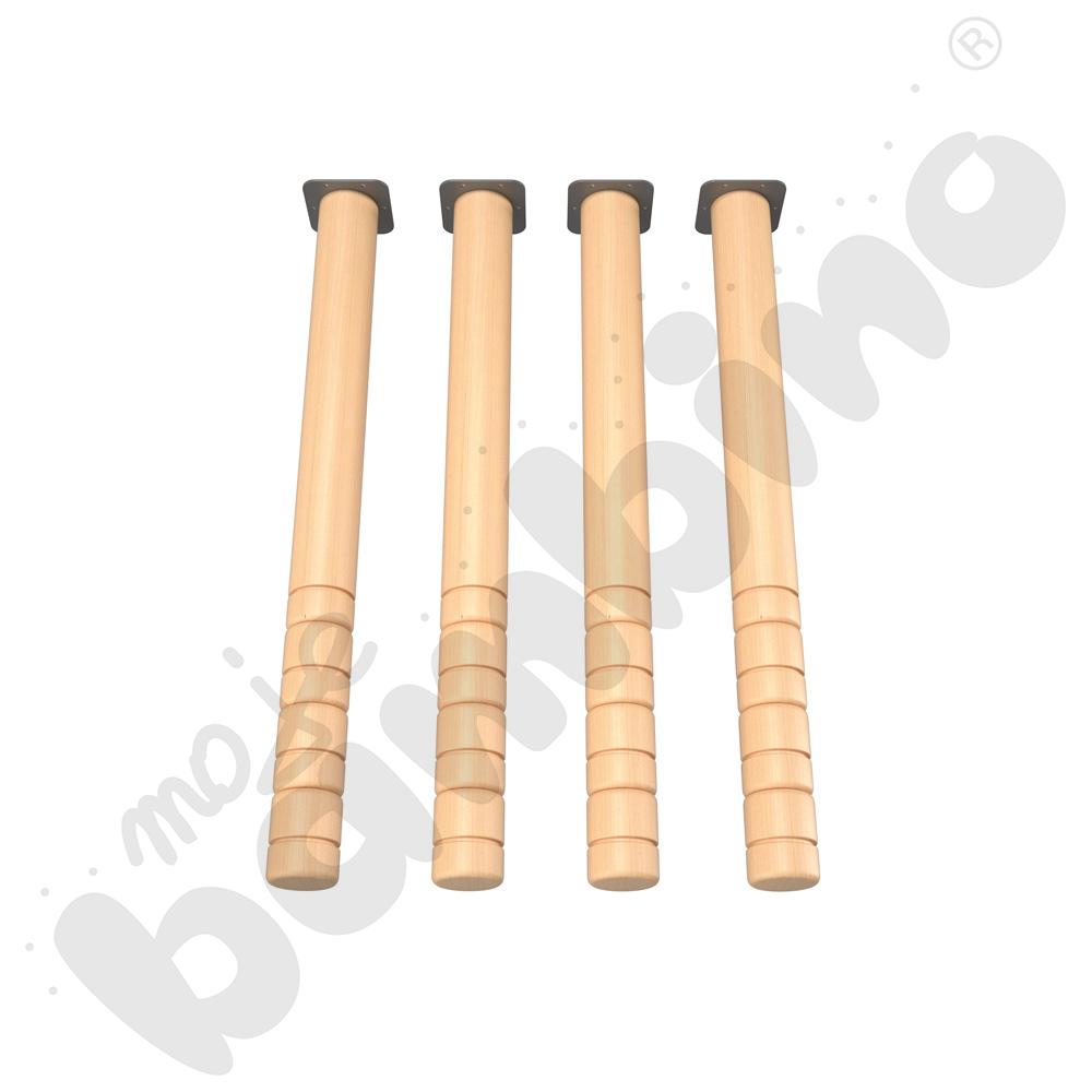 Nogi okrągłe bukowe z reg. do blatów Flexi,  4 szt. rozm. 0-3 (40-58 cm)