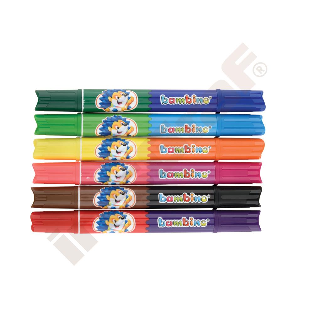 Obojstranné fixky Jumbo BAMBINO, 12 farieb