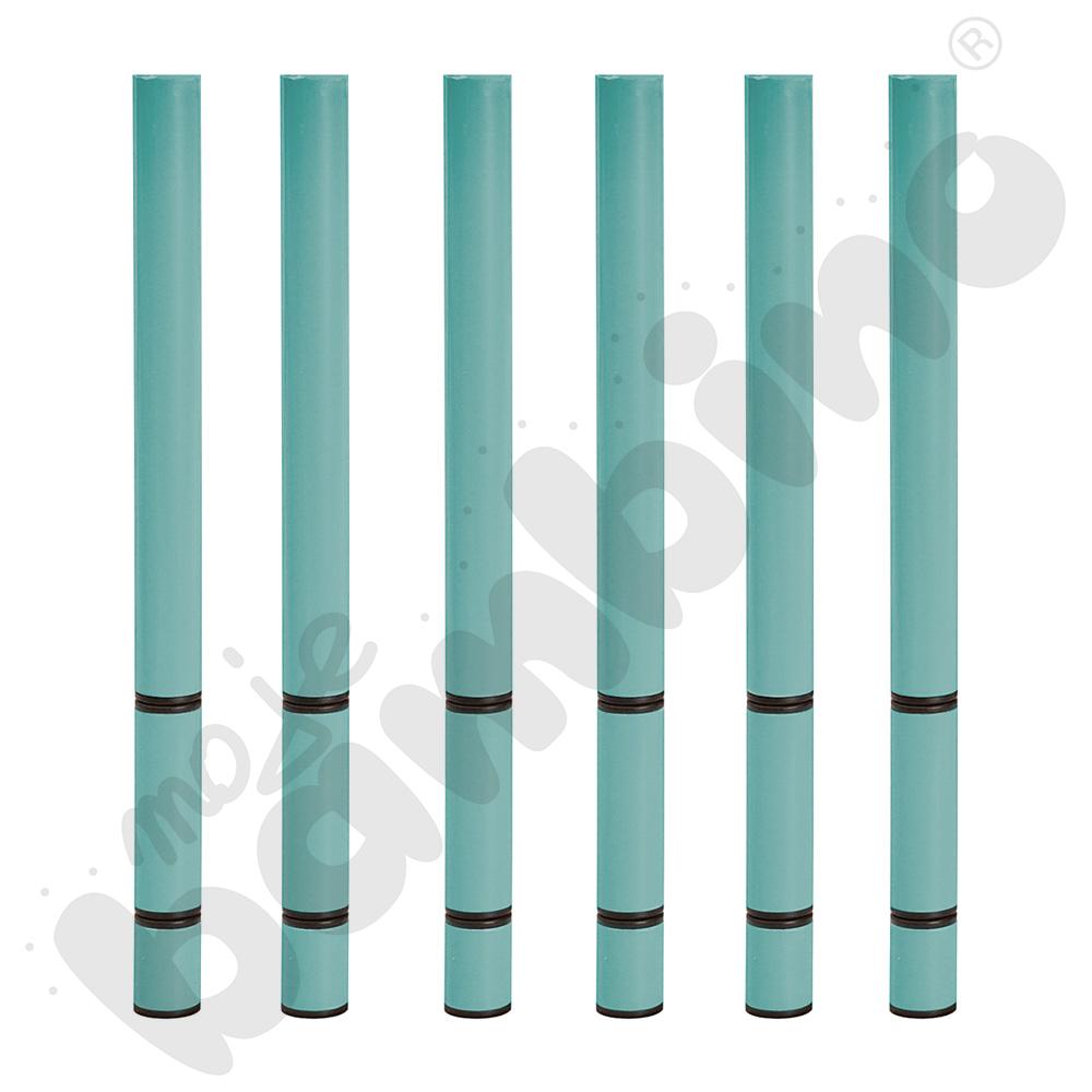 Nogi z reg. do blatów Quadro - turkusowe, 6 szt. rozm. 0-3 (40-58 cm)