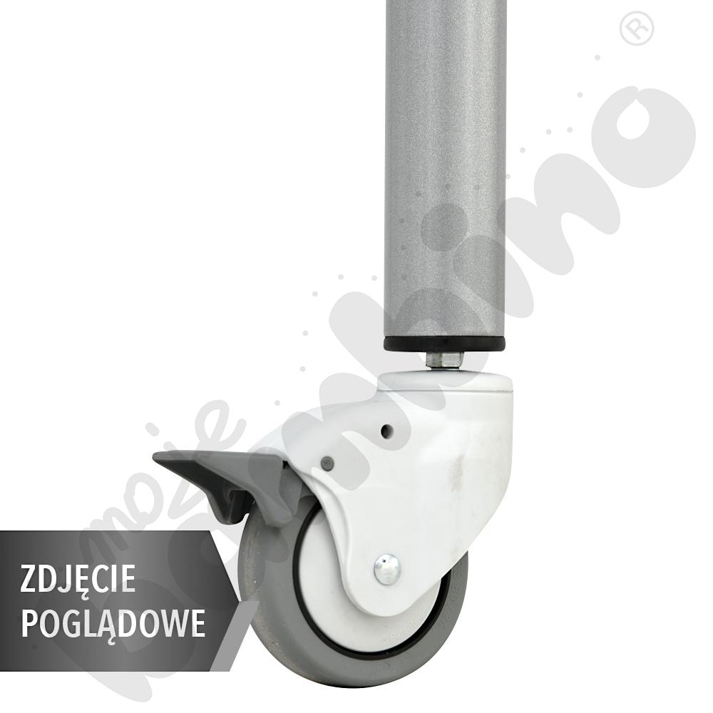 Stół Mila trapezowy 160x70x100x70, blat brzoza, narożniki proste, rozm. 3 z dwoma kółkami