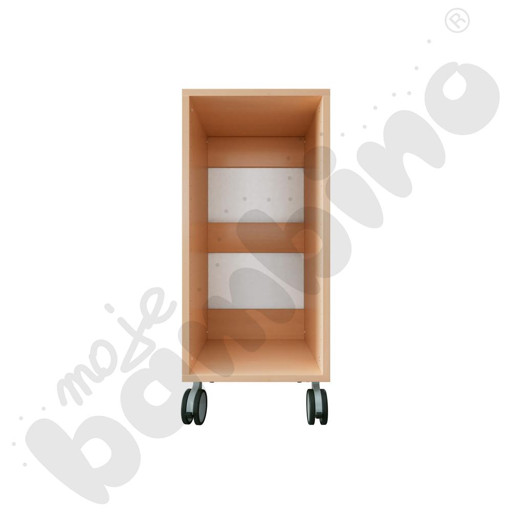 Regał Grande mobilny M na pojemniki – 1 kolumna – klon jasny