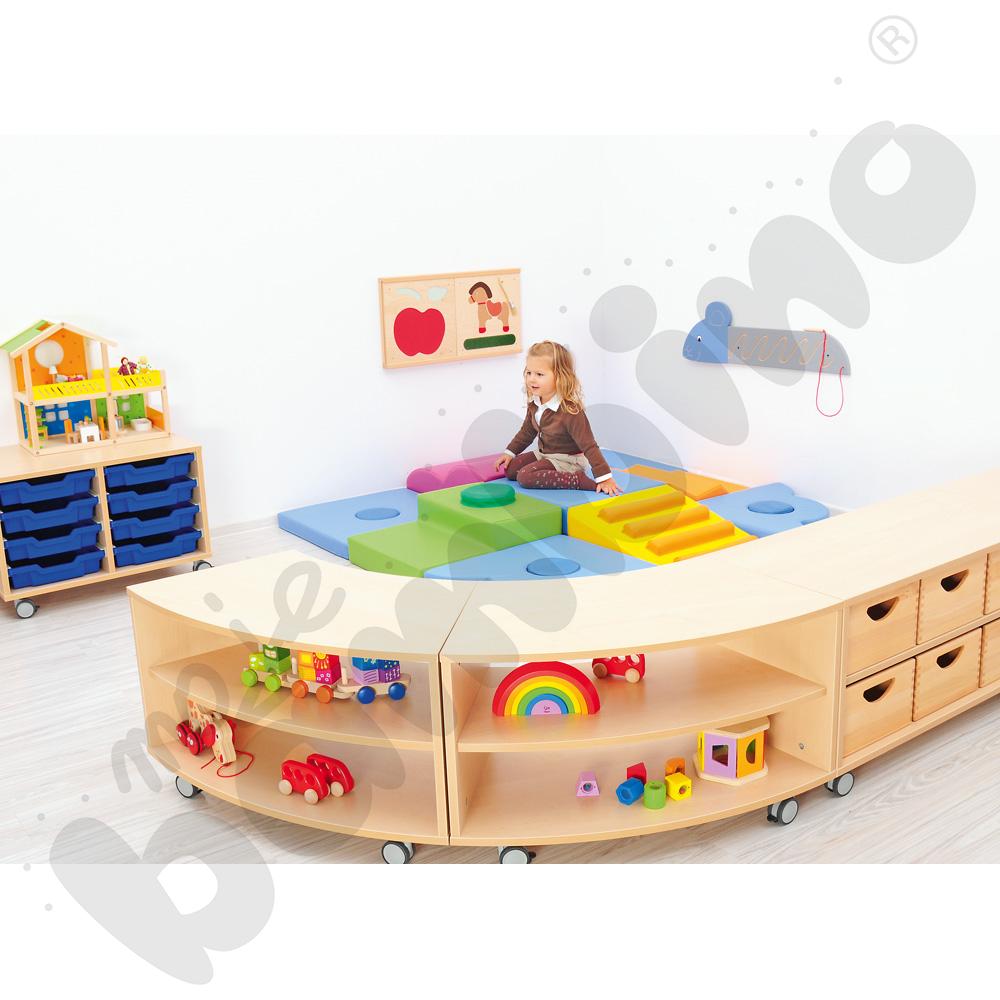 Szafka Flexi M z 1 półką na kółkach, brzoza