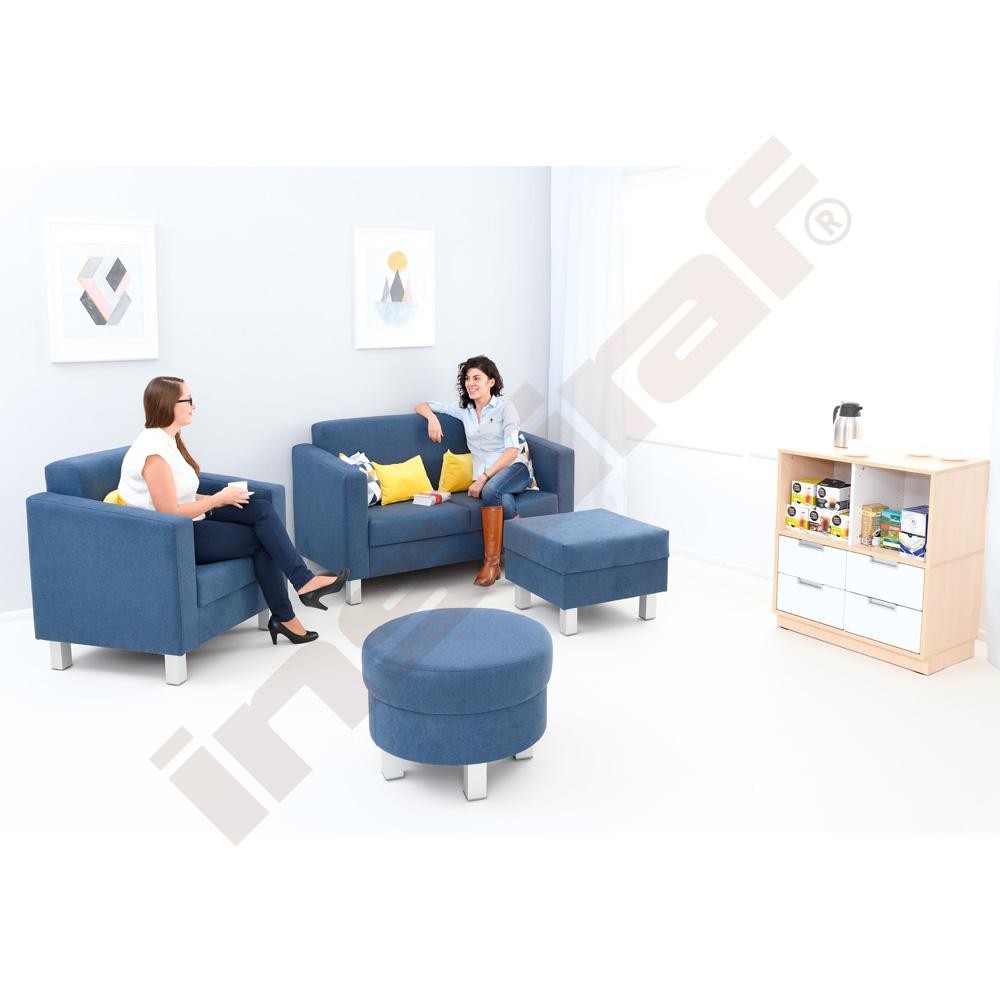 Křeslo Relax modré - čtvercové nožky