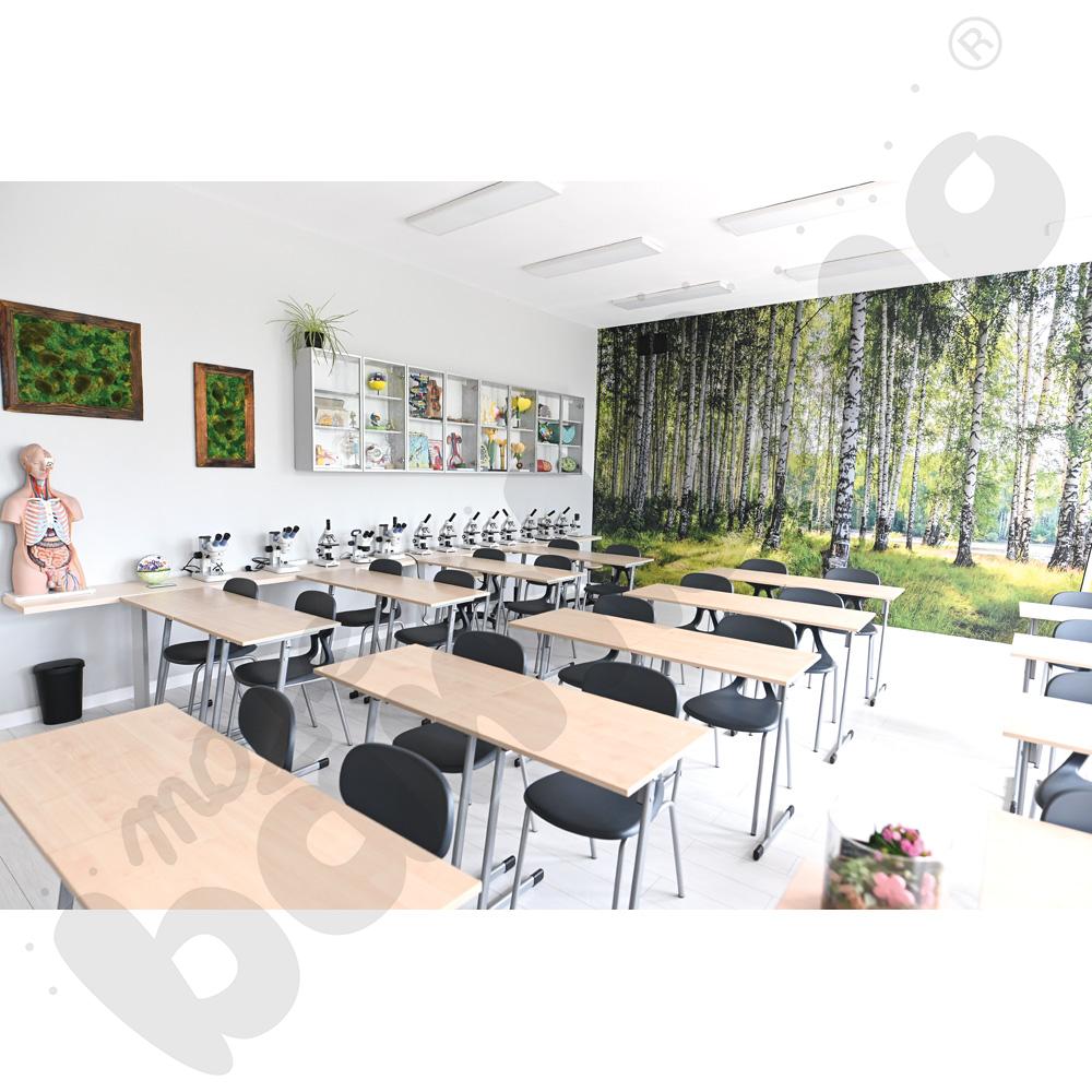 Stół T 70 x 50 rozm. 6, 1-os., stelaż aluminium, blat klon 375, obrzeże ABS, narożniki proste