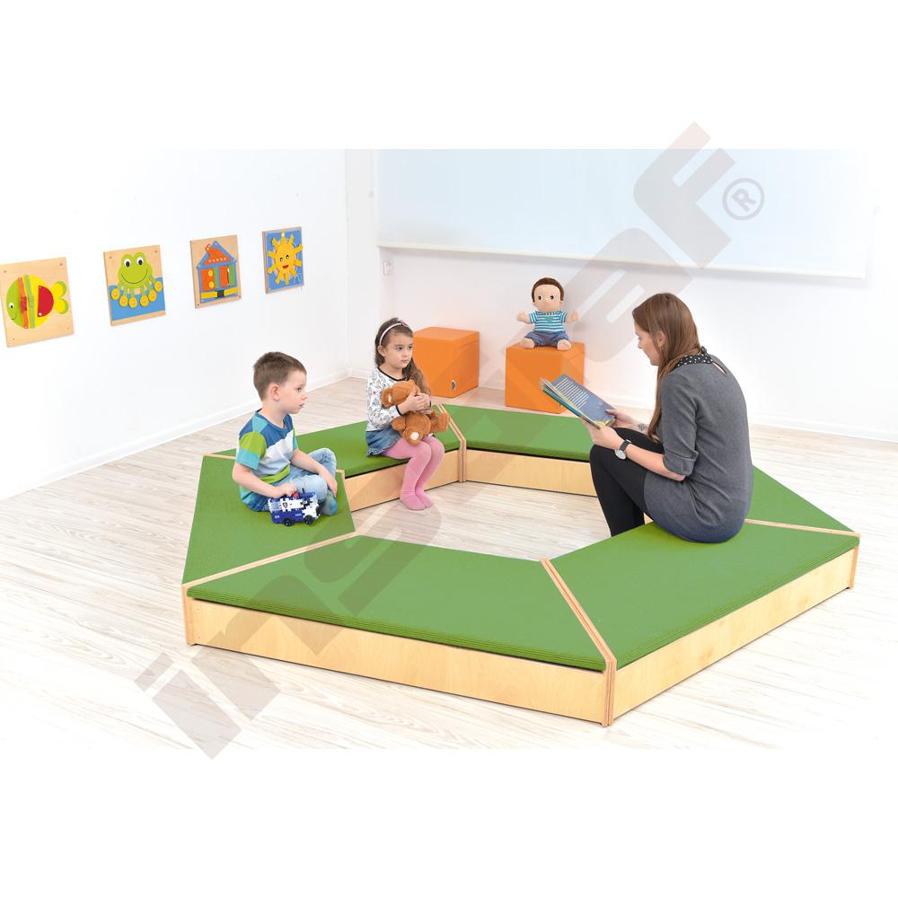 Podesta lichoběžníková, výška 20 cm - tmavě zelená