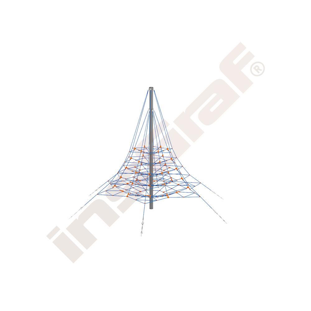 Seil-Pyramide, spitz, blau-orange