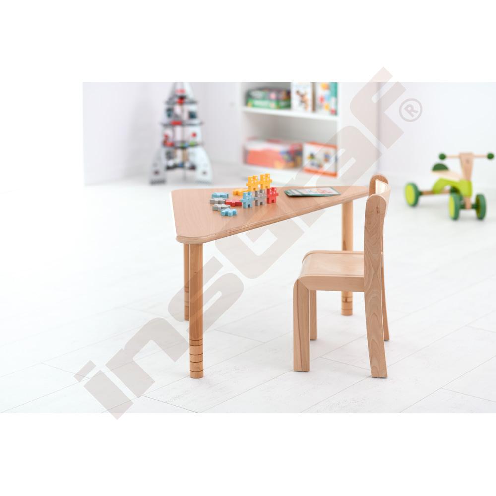 Školský trojuholníkový stôl Flexi, výška 64-76 cm - k stoličkám 38-46 cm (veľ. 4-6) – buk