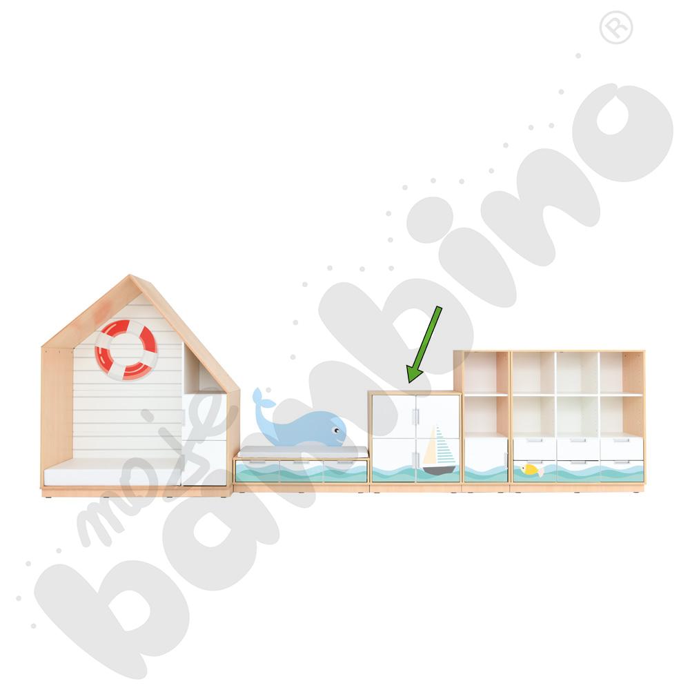 Quadro - szafka Morze M z 1 półką i drzwiami, 90 st., cichy domyk – klon jasny