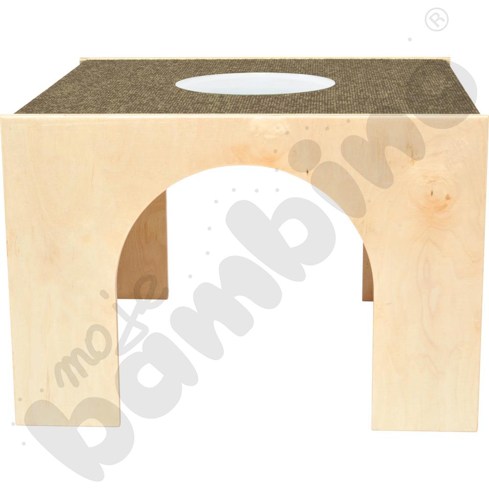 Podest ze szkłem, wys. 45 cm - jasnobrązowy