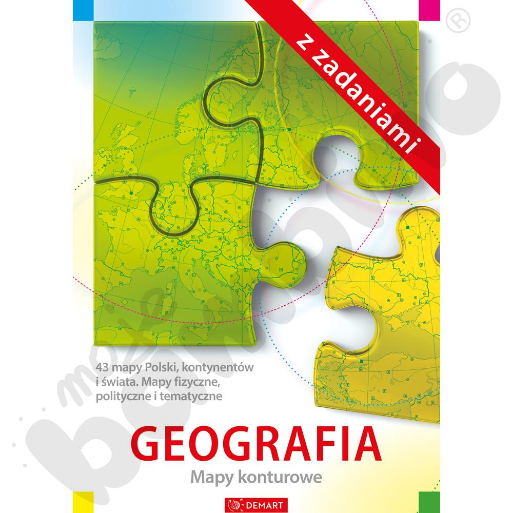 Geografia - Mapy konturowe z zadaniami