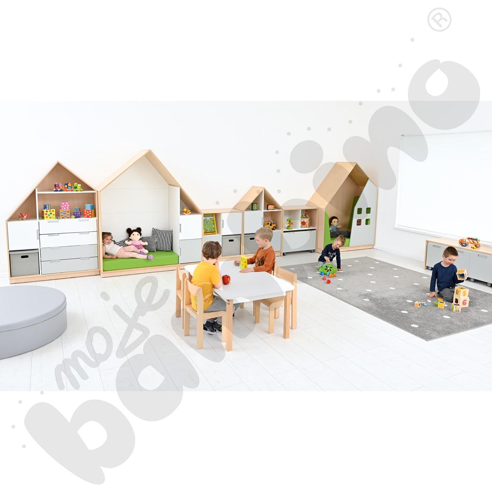 Quadro - szafka domek z 2 półkami, klon jasny