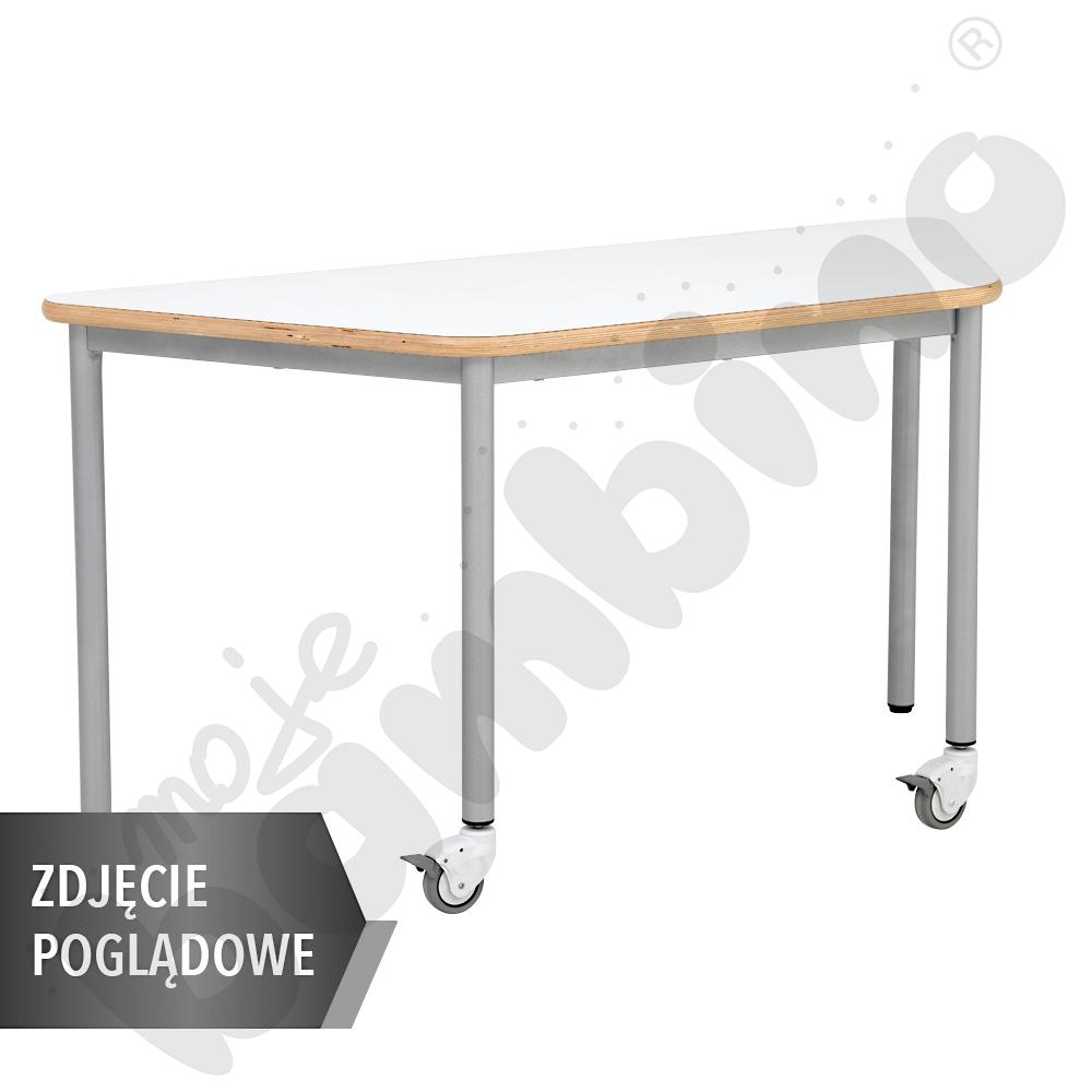 Stół Mila trapezowy 130x70x60x70, brzoza, rozm. 1 z 2 kółkami