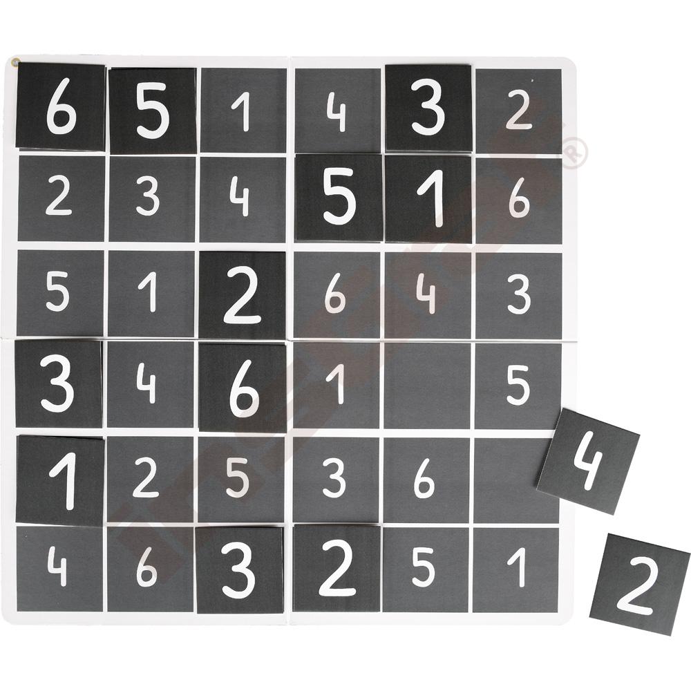 Oboustranné sudoku 6 x 6 – tečky a číslice