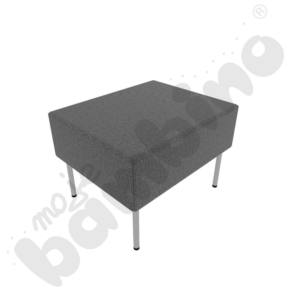 Pufa Versa 60x50 cm z plastikowymi stopkami, stelaż jasnoszary, tkanina RO39