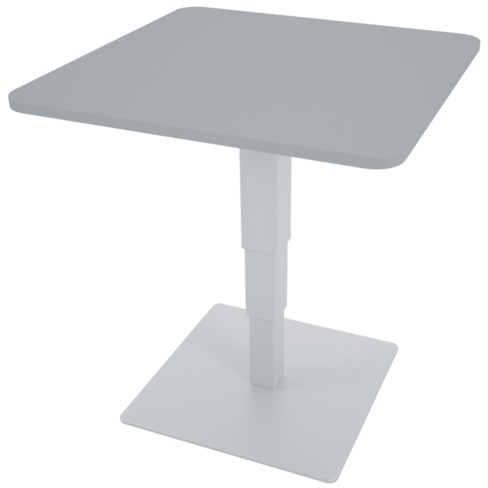 Štvorcový stôl 70 x 70 cm s elektrickou reguláciou výšky – sivý