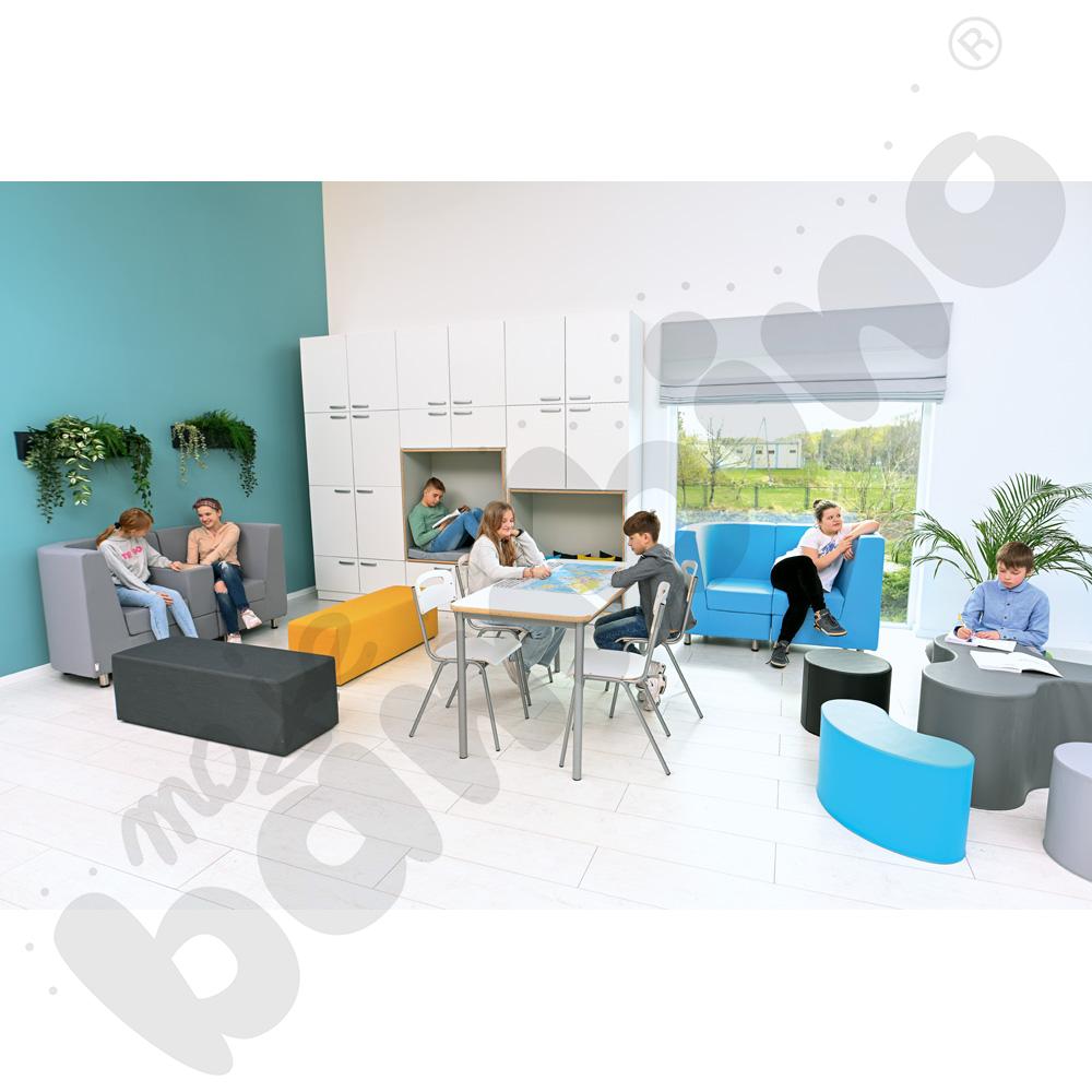 Stół Mila prostokątny 140x70, blat HPL biały, narożniki zaokrąglone, rozm. 6