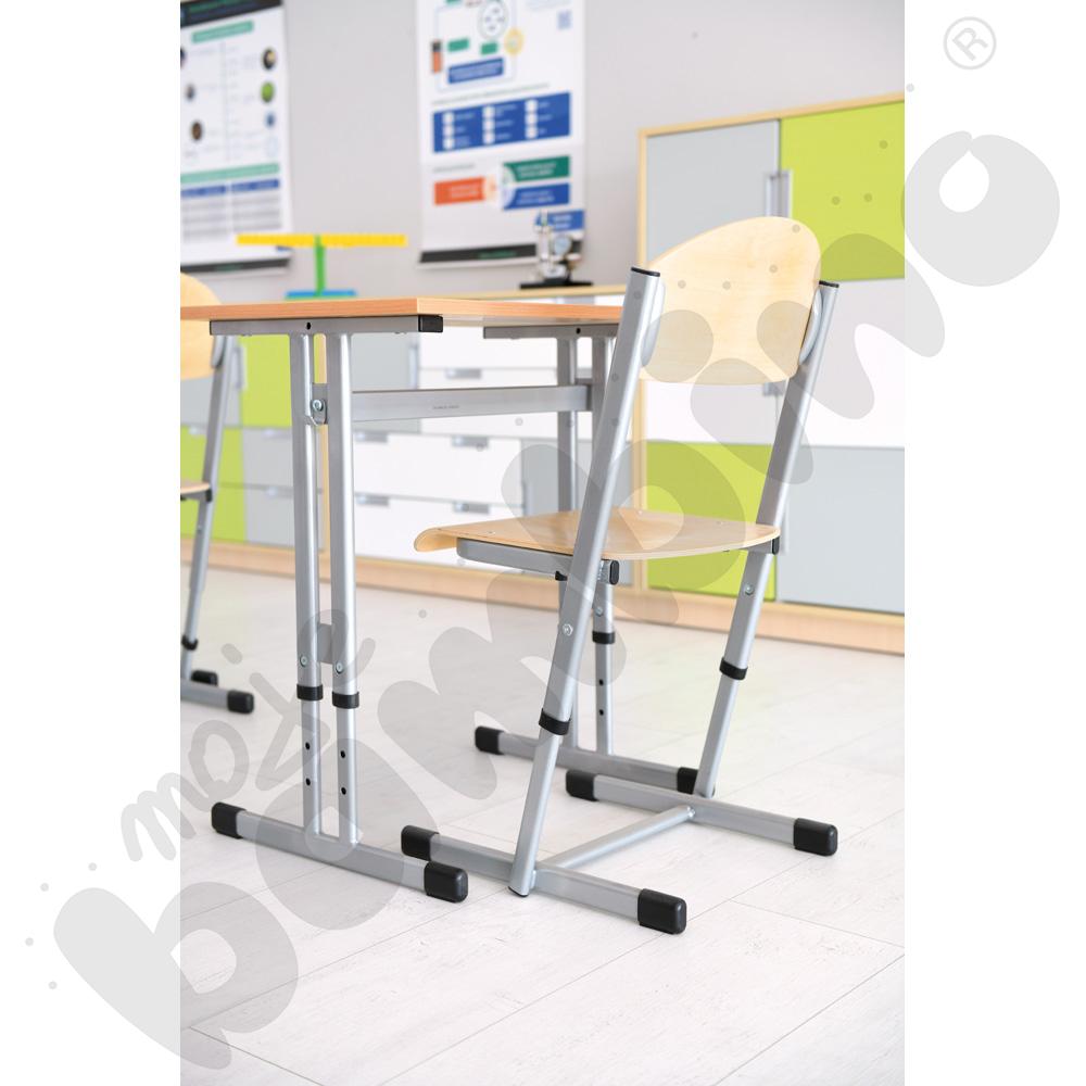 Krzesło T z regulowaną wysokością rozm. 5-6 aluminium