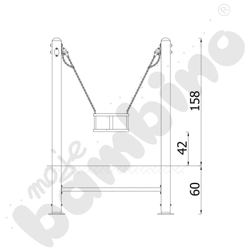 Huśtawka na słupach Koszyk/z zawiesiem