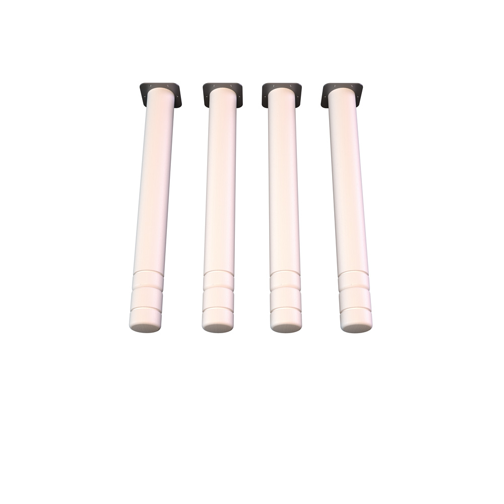 Okrúhle bielené nohy k stolom Flexi,  4 ks, veľ. 0-3 (40-58 cm)