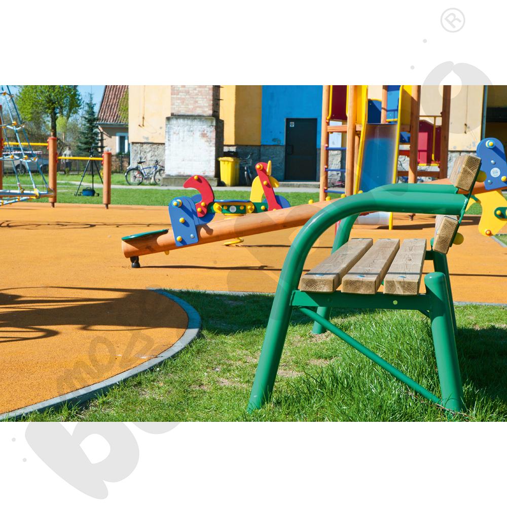 Ławka z rur stała z oparciem